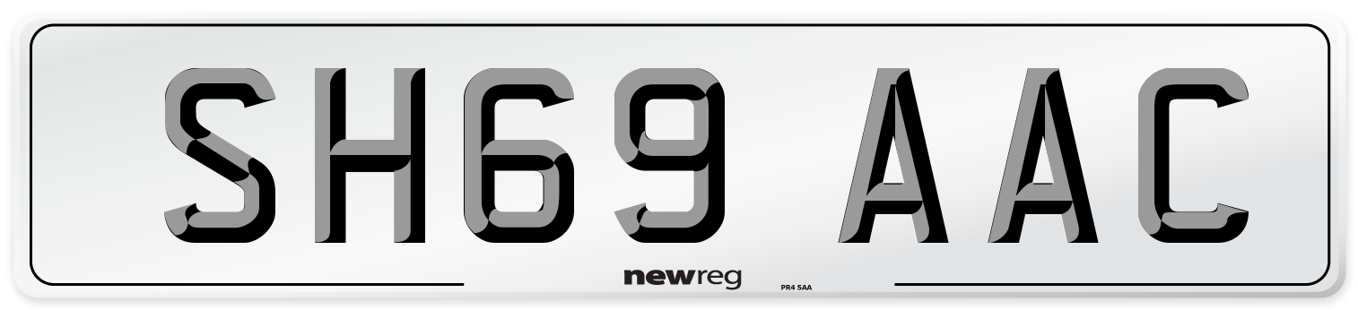 SH69 AAC Number Plate from New Reg
